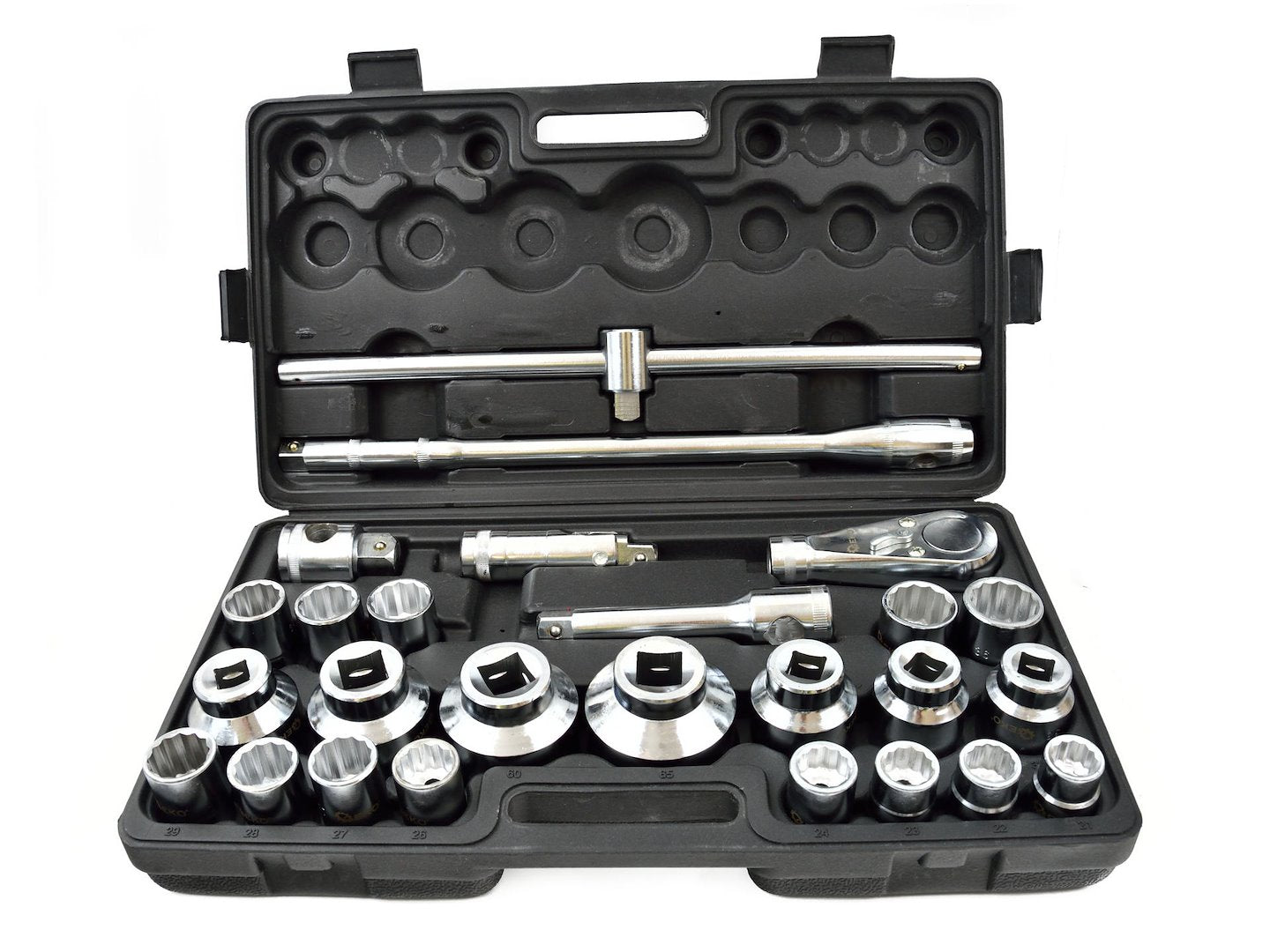 12-punt dopsleutelset 3/4" & 1" aandrijving 21-65mm 26-delig