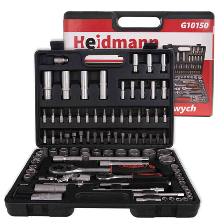Doppenset met ratels, adapters en verlengstukken 1/2 en 1/4 inch aandrijving 94-delig