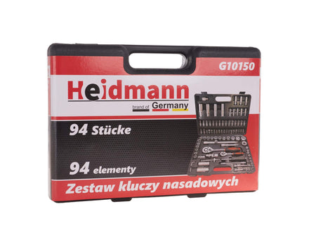Doppenset met ratels, adapters en verlengstukken 1/2 en 1/4 inch aandrijving 94-delig
