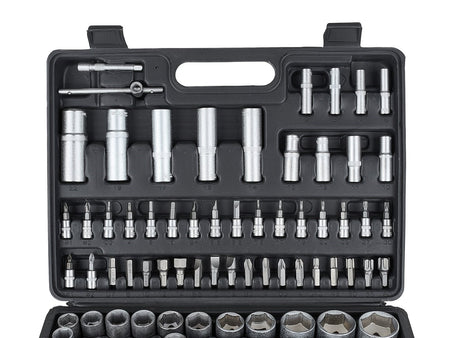 Doppenset met ratels, adapters en verlengstukken 1/2 en 1/4 inch aandrijving 108-delig