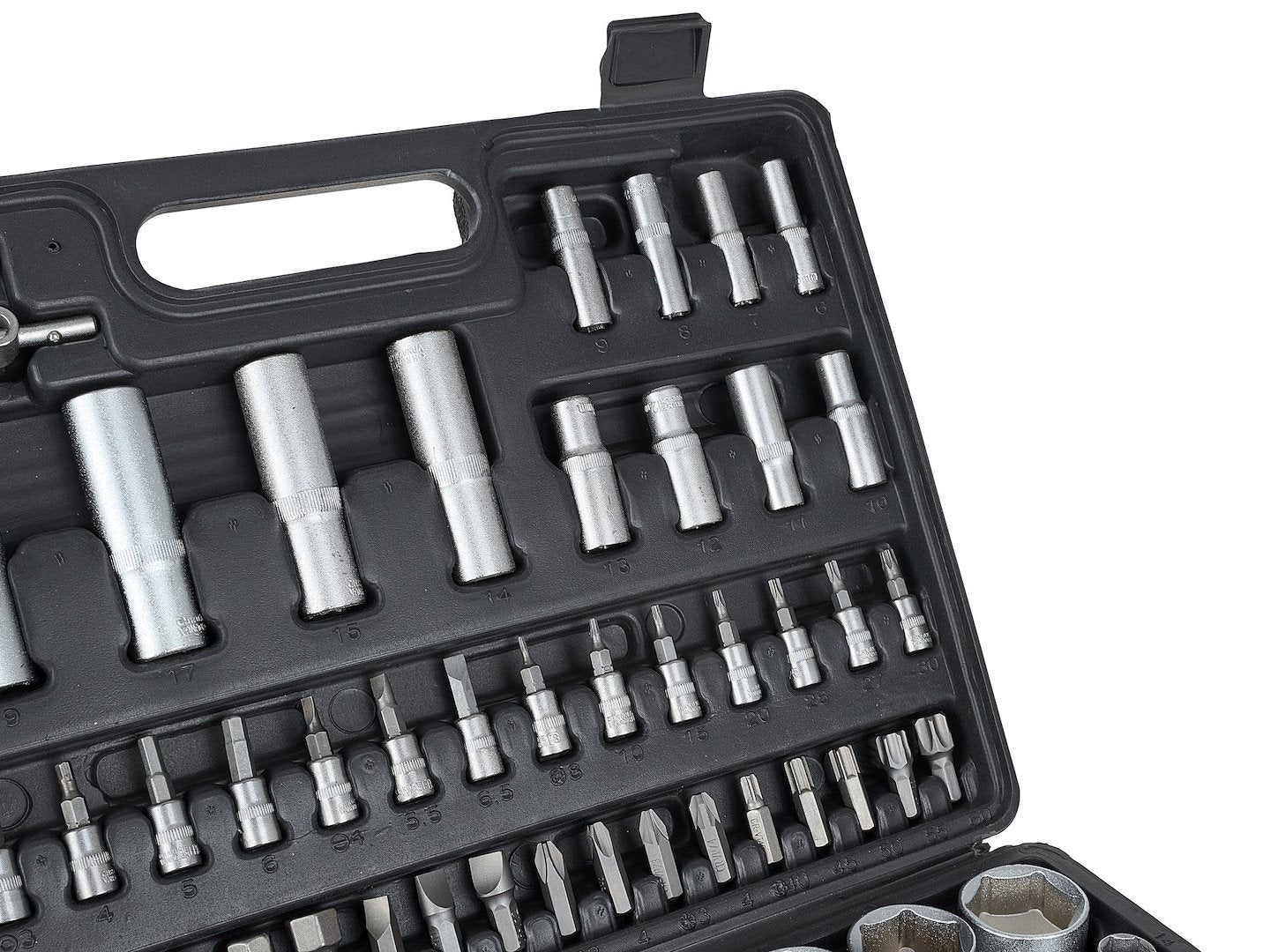 Doppenset met ratels, adapters en verlengstukken 1/2 en 1/4 inch aandrijving 108-delig