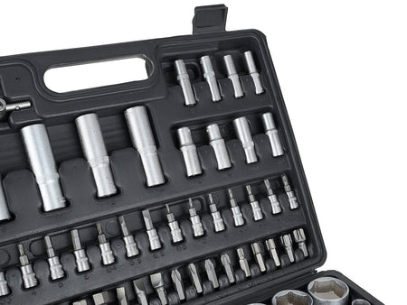 Doppenset met ratels, adapters en verlengstukken 1/2 en 1/4 inch aandrijving 108-delig