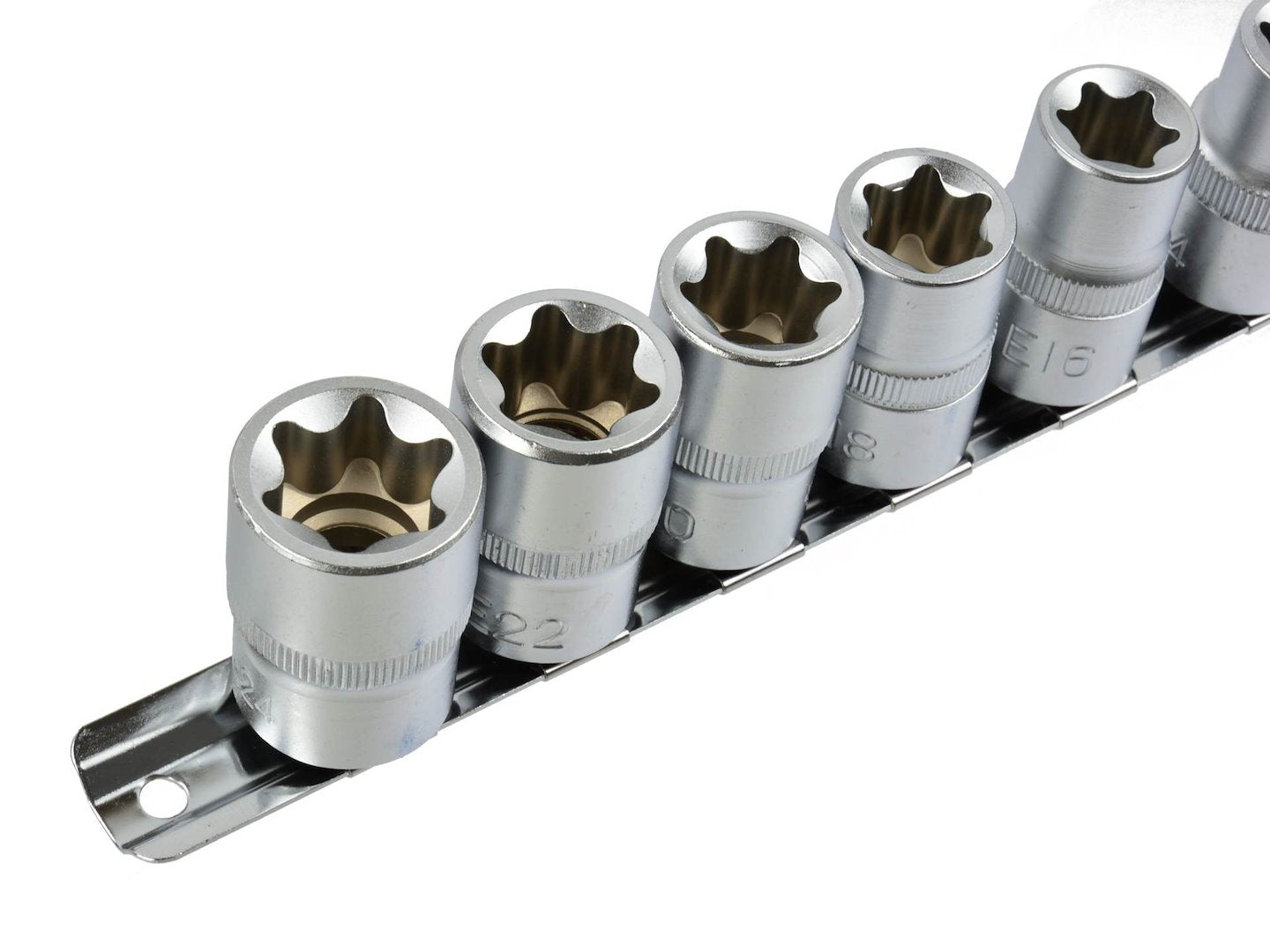 TORX-dopsleutelset E10-E24 CrV 1/2" aandrijving 10 stuks