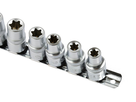 TORX-dopsleutelset E10-E24 CrV 1/2" aandrijving 10 stuks