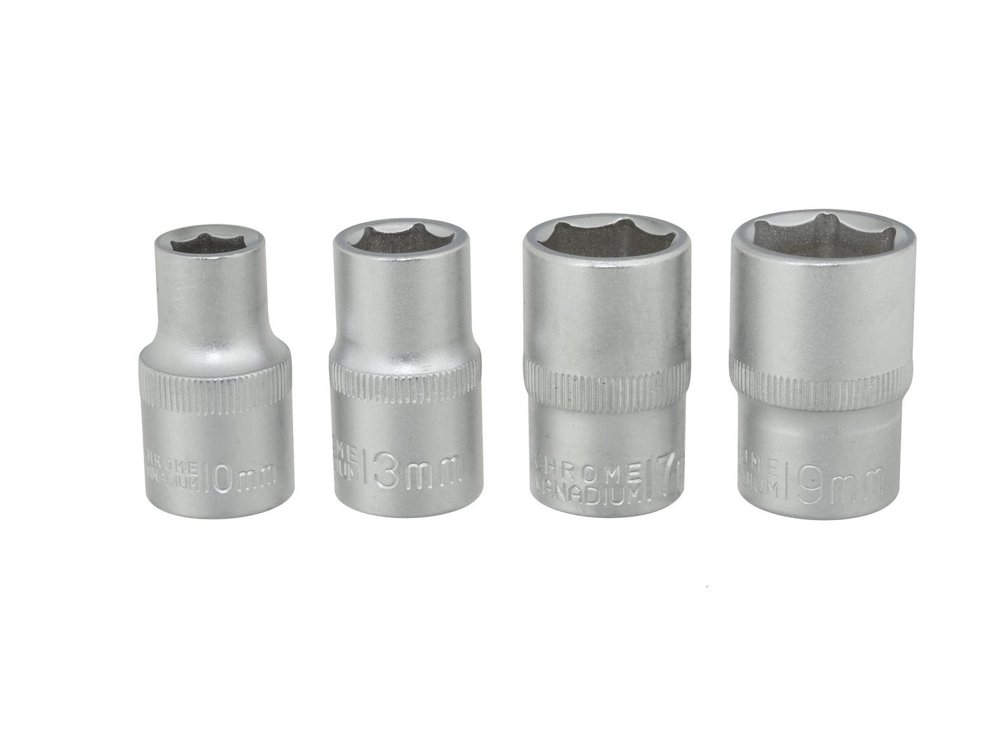 4 stuks 1/2" 10-19 mm Cr-V dopsleutelset