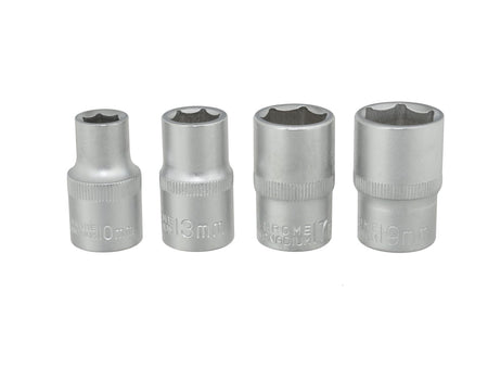 4 stuks 1/2" 10-19 mm Cr-V dopsleutelset