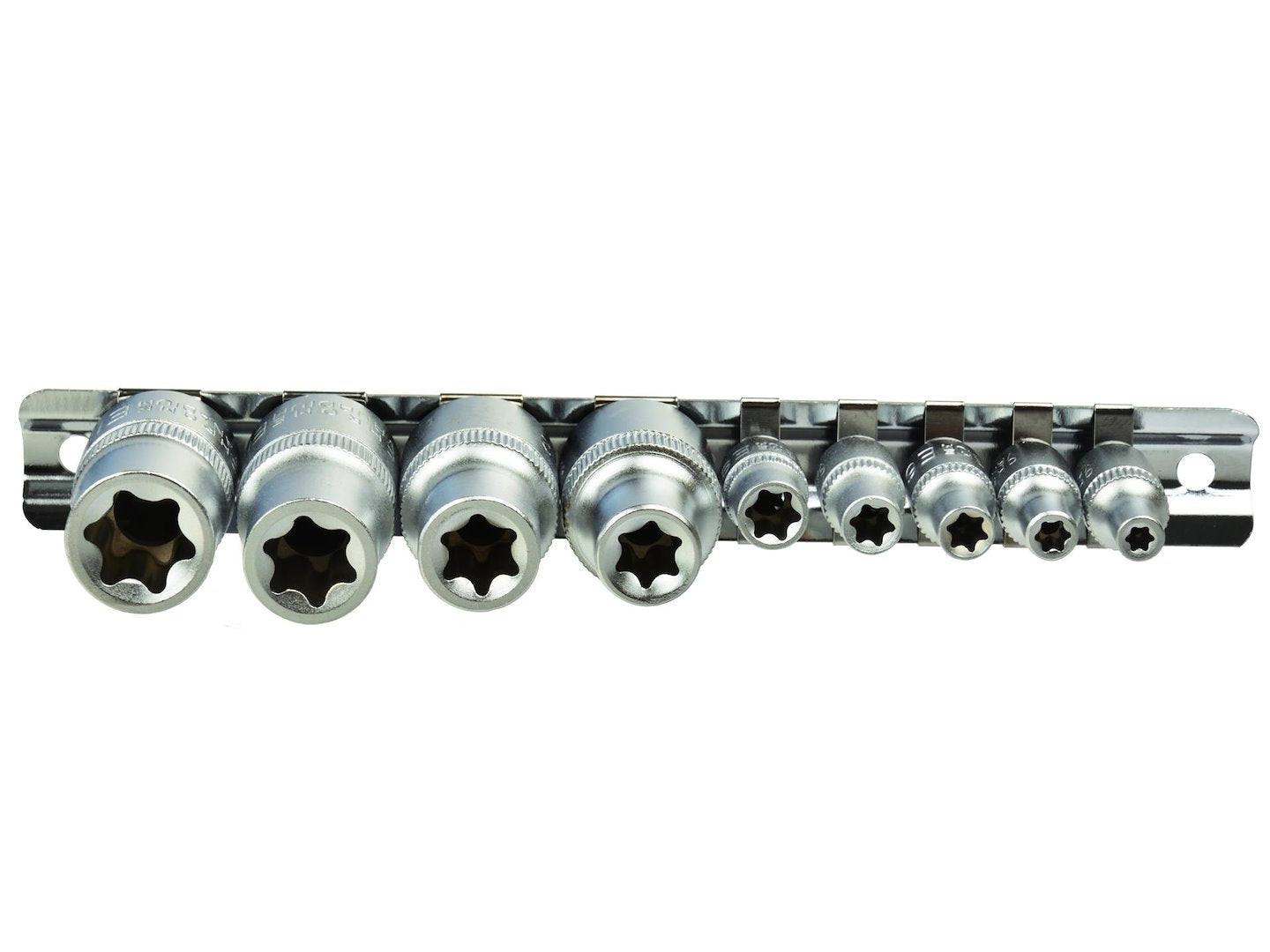 TORX-dopsleutelset E4-E16 CrV 1/4 & 1/2 inch aandrijving 9 stuks