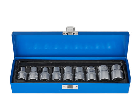 TORX-dopsleutelset E10-E24 CrV 1/2" aandrijving 9 stuks /metalen kist/