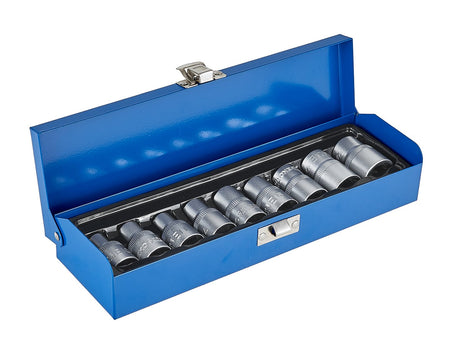 TORX-dopsleutelset E10-E24 CrV 1/2" aandrijving 9 stuks /metalen kist/