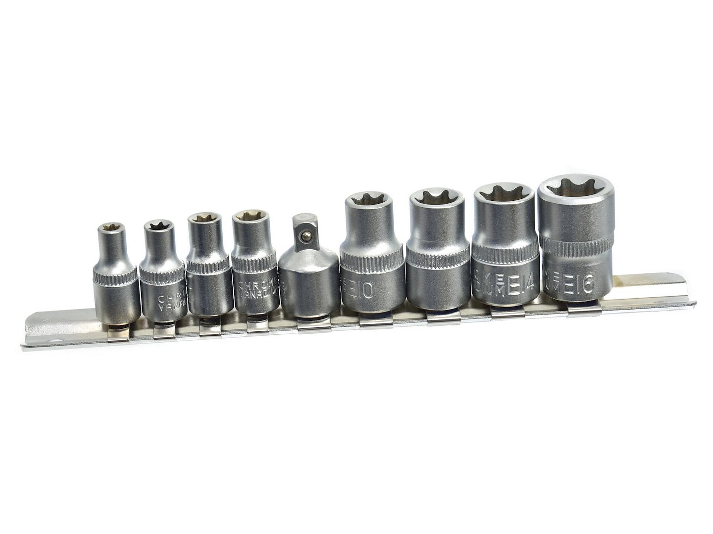TORX-dopsleutelset E5-E16 CrV 1/4 & 3/8 inch aandrijving 9 stuks