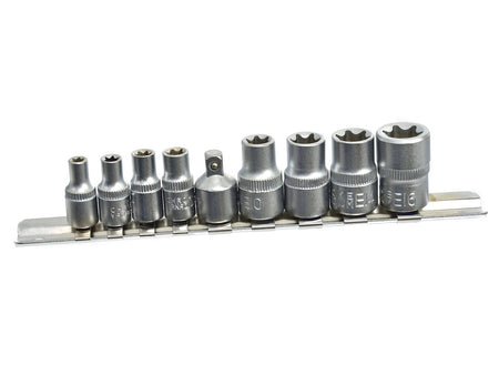 TORX-dopsleutelset E5-E16 CrV 1/4 & 3/8 inch aandrijving 9 stuks