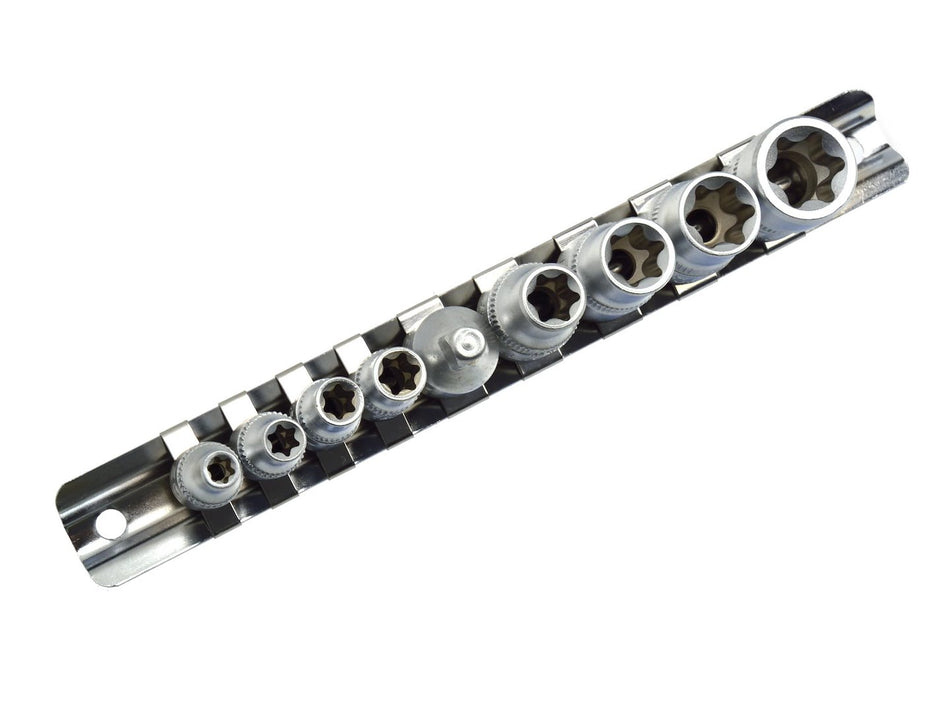 TORX-dopsleutelset E5-E16 CrV 1/4 & 3/8 inch aandrijving 9 stuks