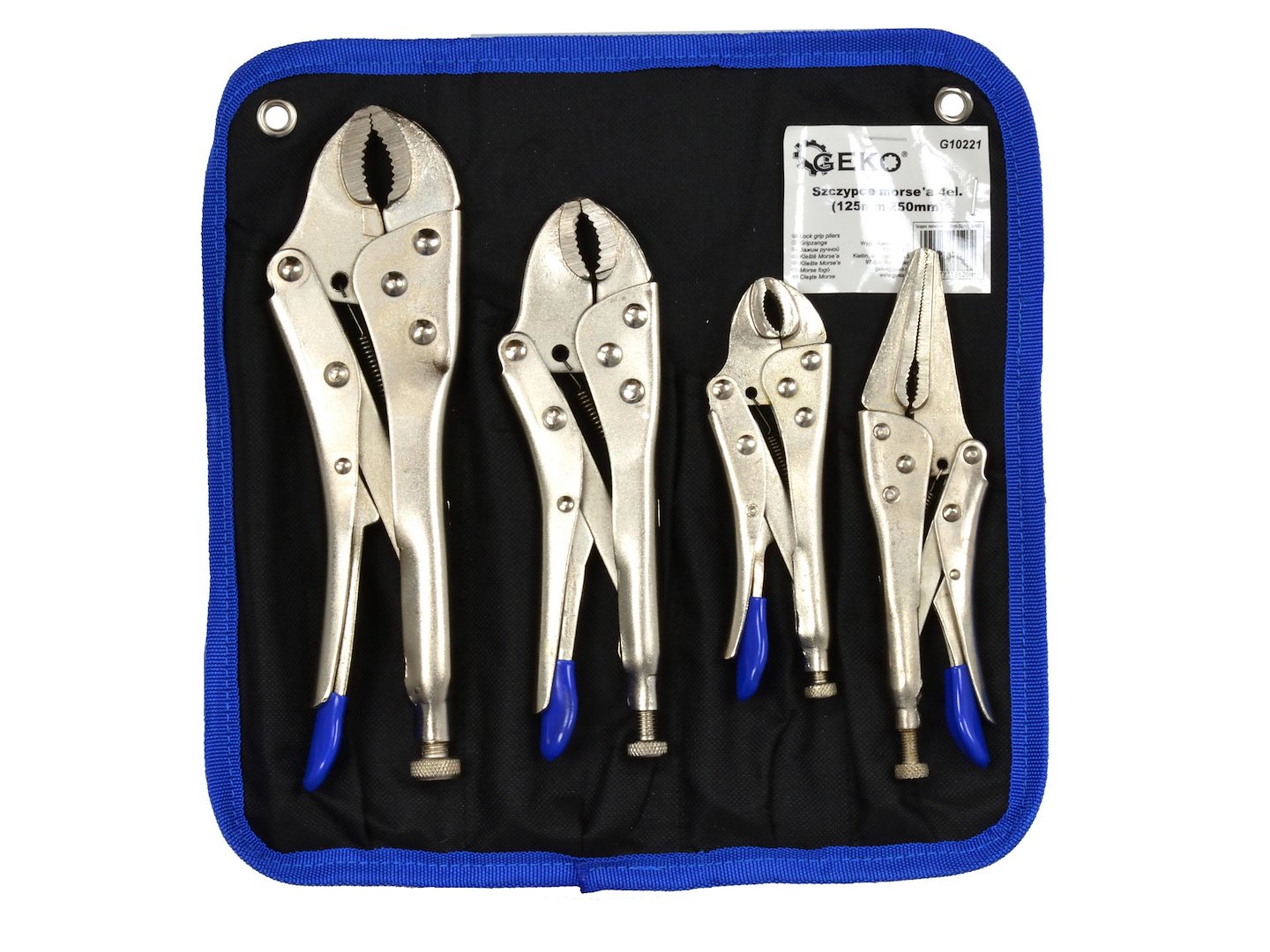 Gripknijptangen set 4 stuks 125mm - 250mm