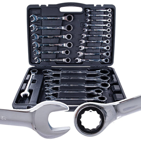 Ratelsleutelset 6-32mm 22 stuks (ALU koffer)