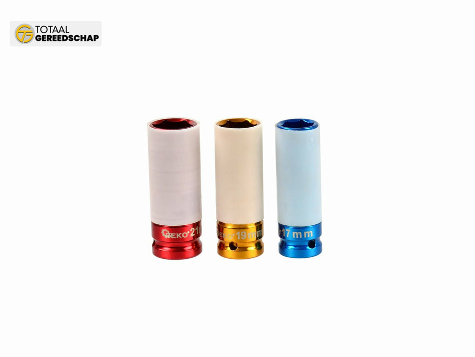 Alloy Rim Impact Socket Set 17mm 19mm 21mm