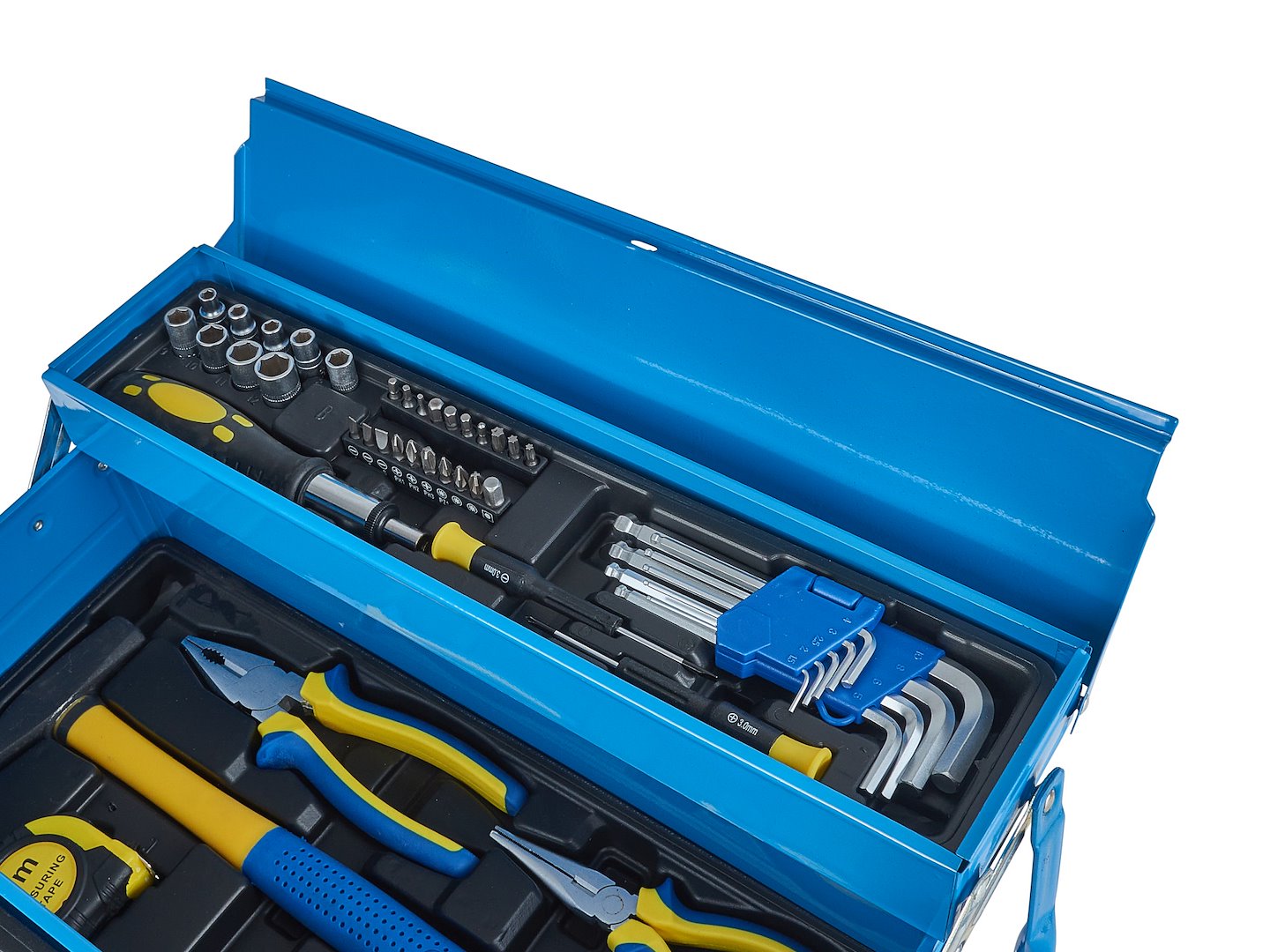 Kantelbare gereedschapskist met 64-delige sortering