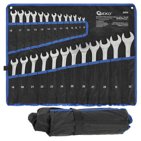 Gepolijste combisleutelset 6-32mm 25 stuks