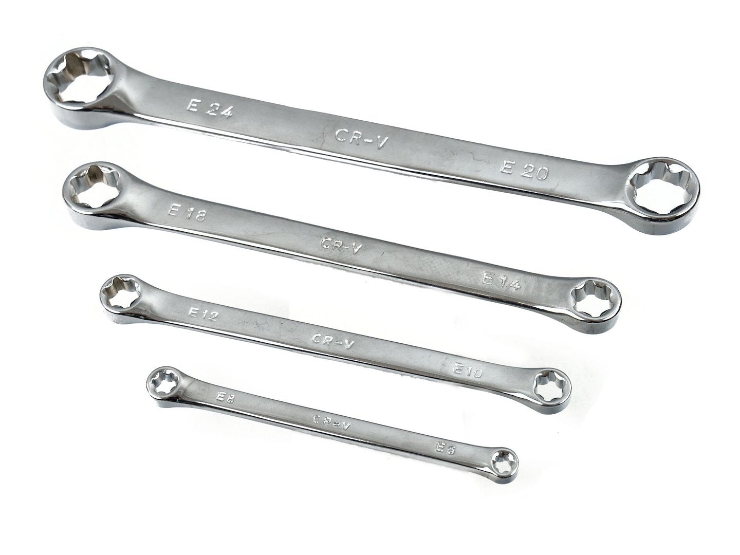 Gepolijste Torx E-ring steeksleutelset E6-E24 4 stuks