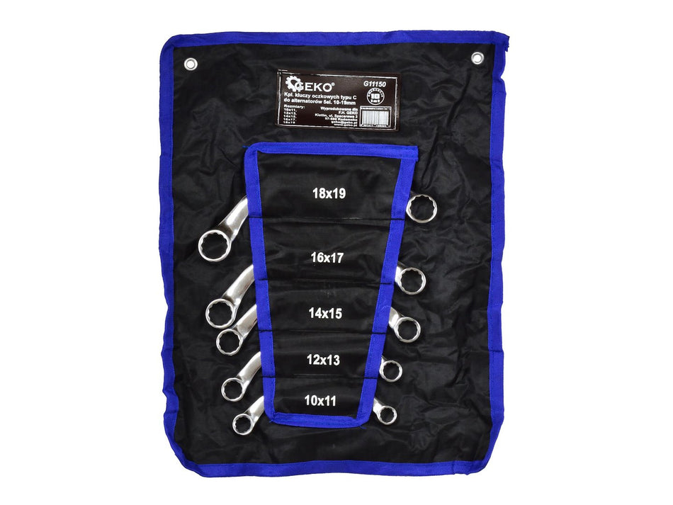 C-type moersleutelset voor alternatoren 10-19mm 5 stuks