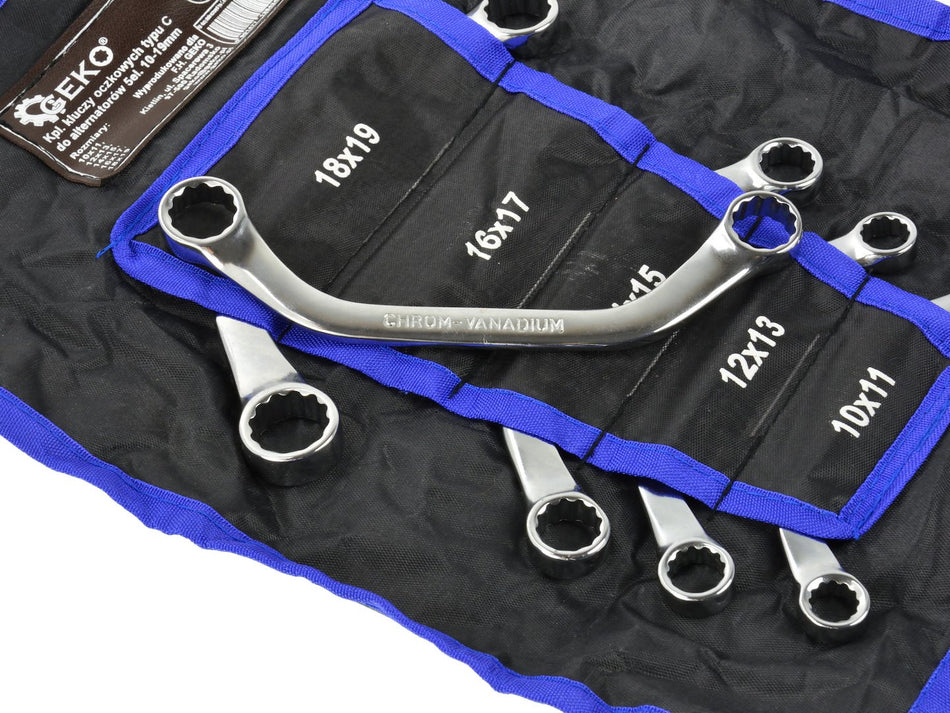C-type moersleutelset voor alternatoren 10-19mm 5 stuks