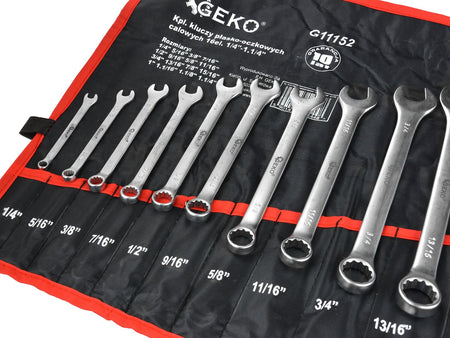 Combinationsleutelset inch 1/4"-1-1/4"