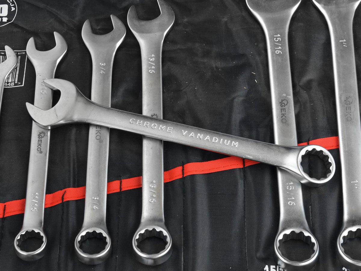 Combinationsleutelset inch 1/4"-1-1/4"