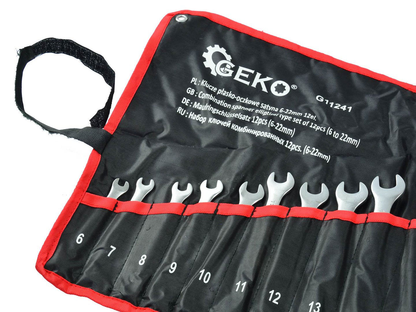 Satinafwerking Combinatiesleutel Steeksleutel Set 6-22mm 12st (Opbergrol)