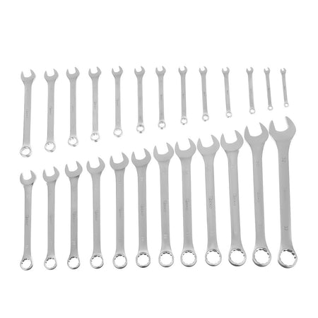 Satinafwerking Combinatiesleutel Steeksleutel Set 6-32mm 25st CrV (Opbergrol)