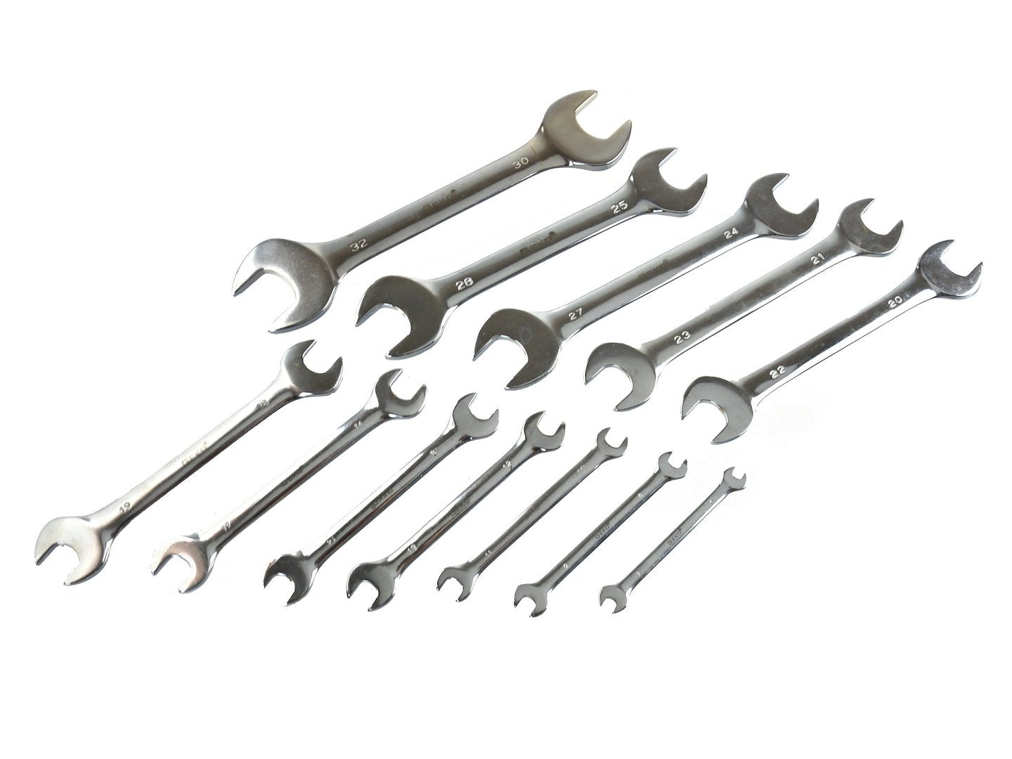 Gepolijste ringsleutelset 6-32mm 12st (Opbergrek)