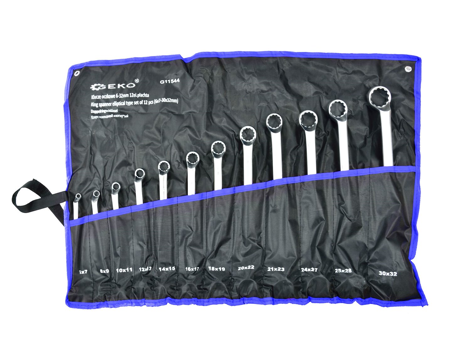 Dubbelzijdige ringsleutelset 12st (6x7-30x32mm)