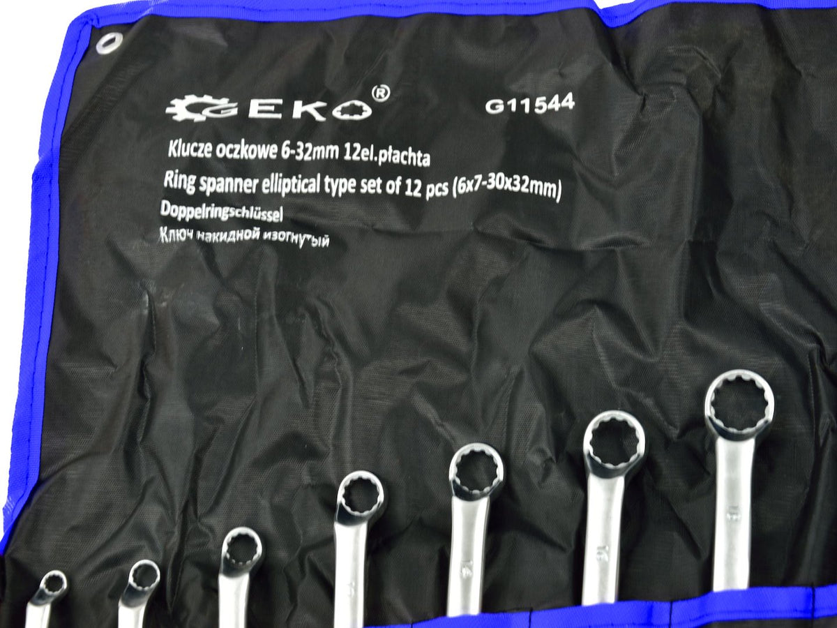 Dubbelzijdige ringsleutelset 12st (6x7-30x32mm)