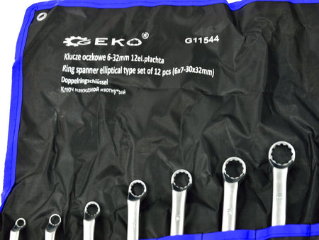 Dubbelzijdige ringsleutelset 12st (6x7-30x32mm)