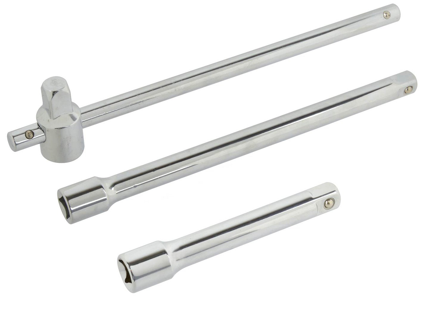 Schuivend T-greep moerdopsleutel set verlengstuk 1/2" 3 stuks