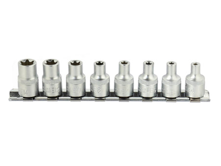 TORX-dopsleutelset E4-E14 CrV 3/8" aandrijving 8 stuks