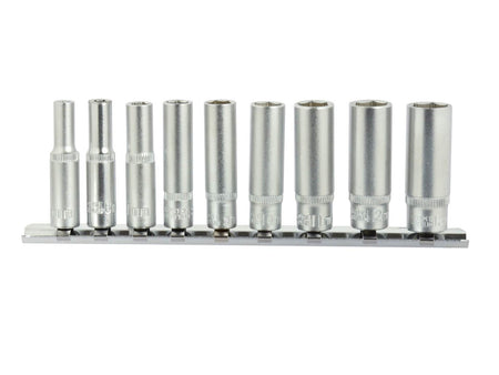 6-punts diepe dopsleutelset 5-13 mm 1/4" aandrijving 9 stuks CrV