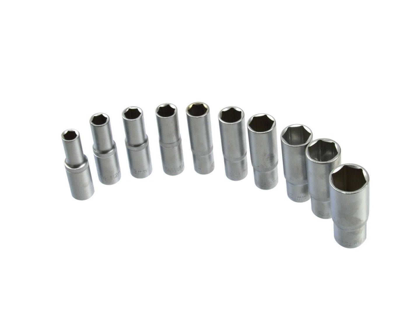 6-punts diepe dopsleutelset 10-24 mm 1/2" aandrijving 10 stuks