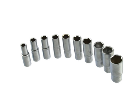 6-punts diepe dopsleutelset 10-24 mm 1/2" aandrijving 10 stuks