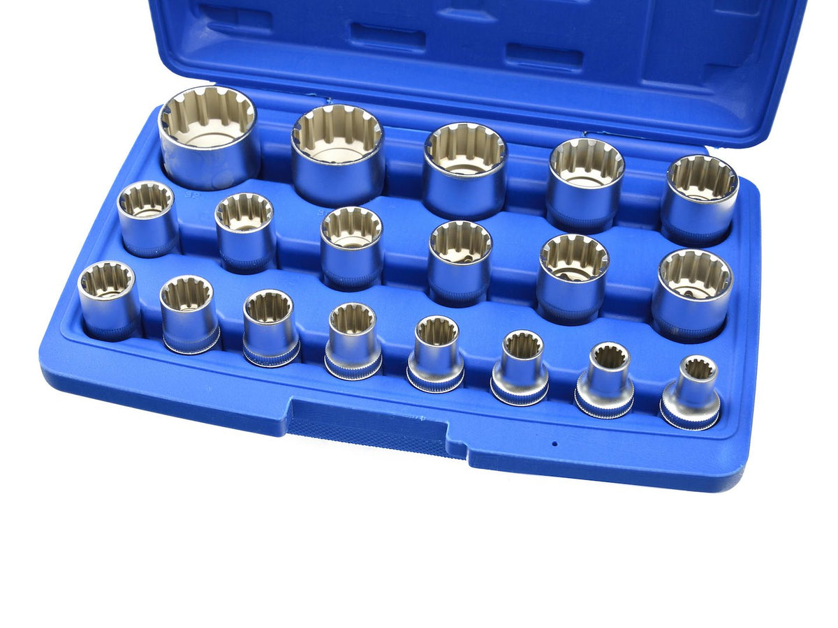 1/2" tandvergrendeldopsleutelset 8-32mm 19 stuks