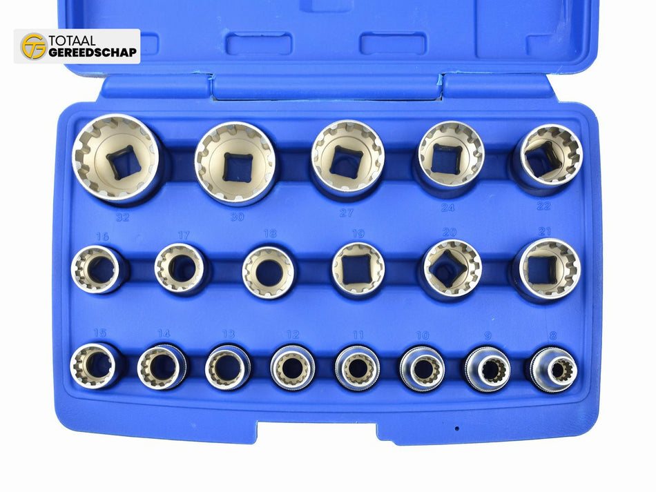 1/2" Gear Lock Socket Set 8-32mm 19pcs