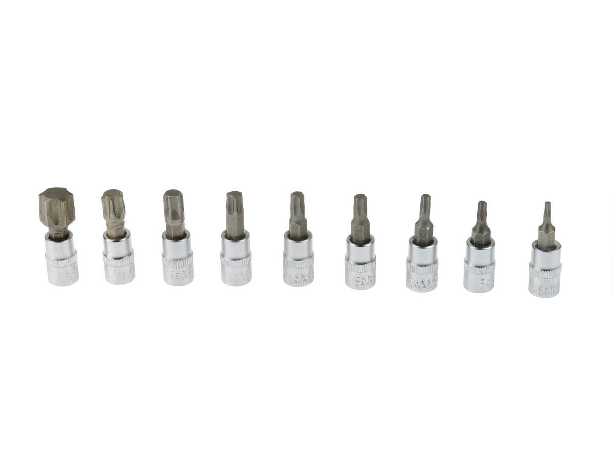9-delige Torx-opzetdopsleutelset T10-T60 CrV 1/4 inch aandrijving
