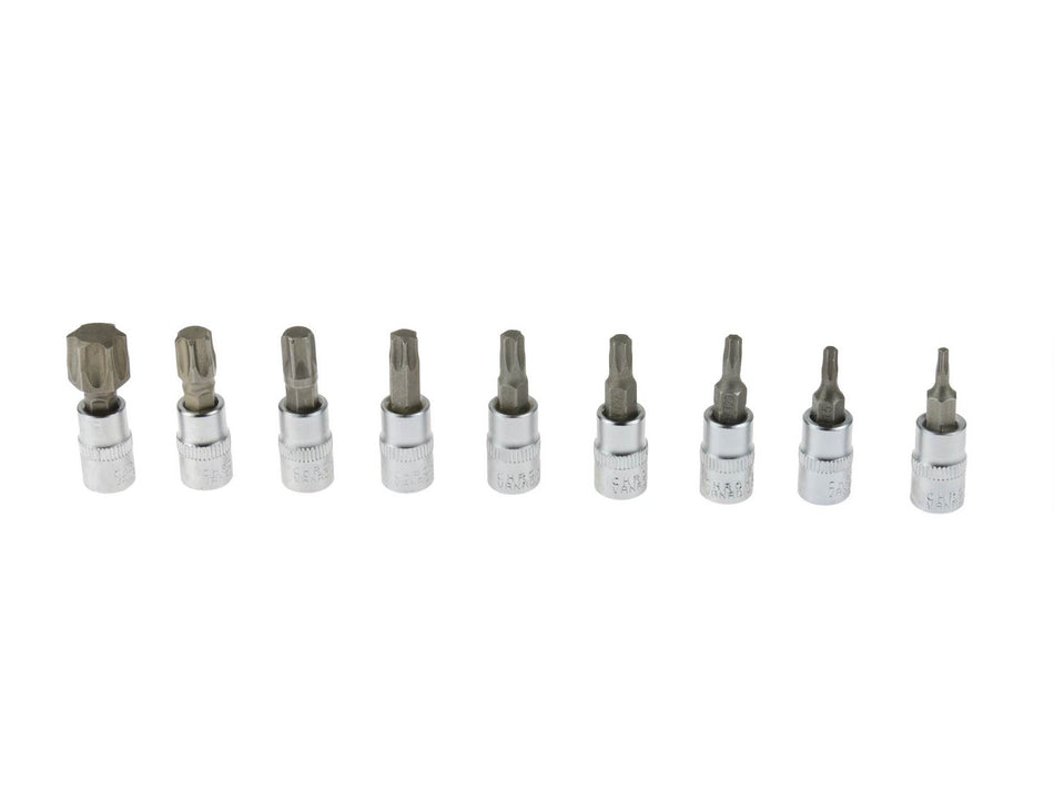 9-delige Torx-opzetdopsleutelset T10-T60 CrV 1/4 inch aandrijving