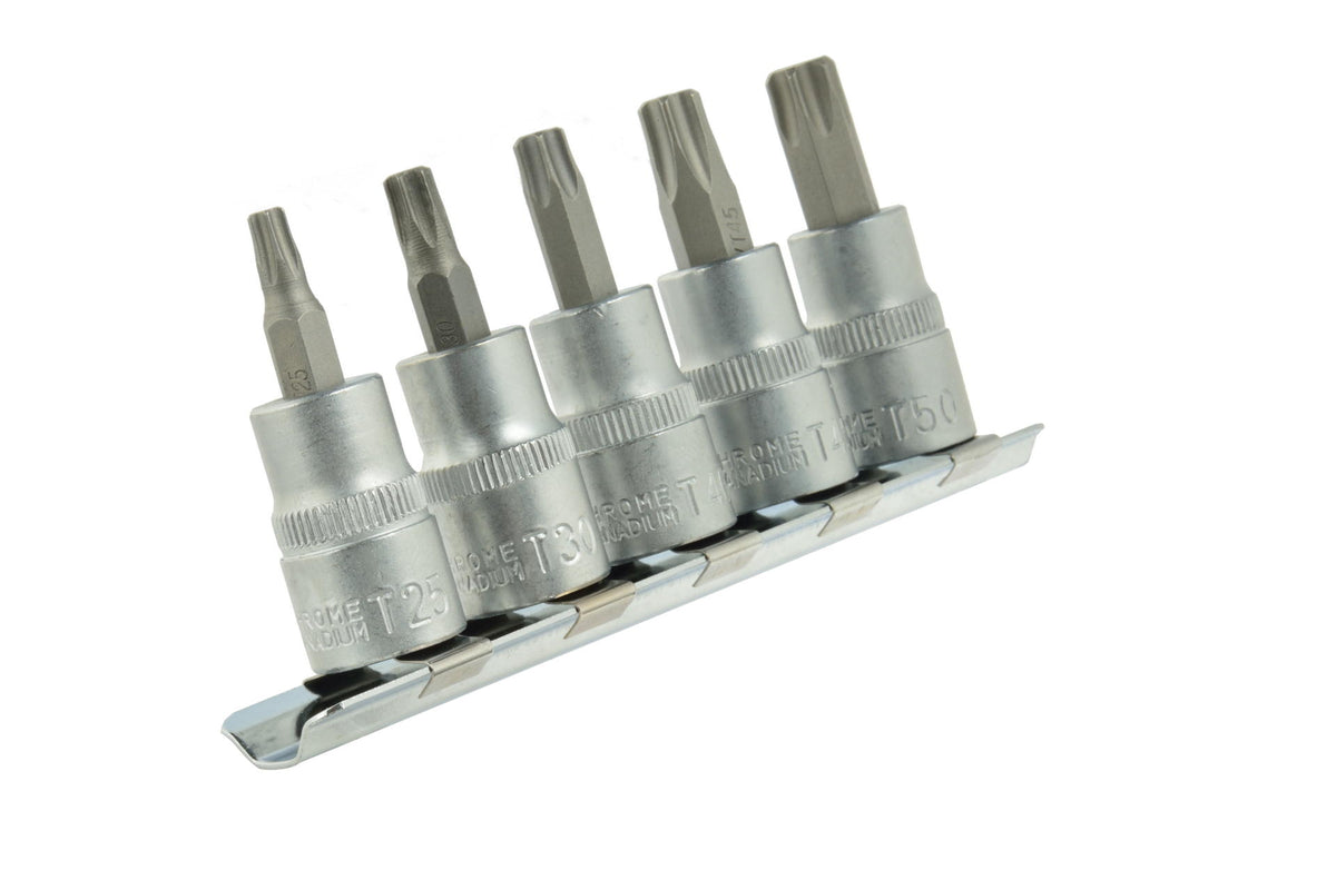 5-delige Torx-opzetdopsleutelset T25-T50 CrV 3/8 inch aandrijving