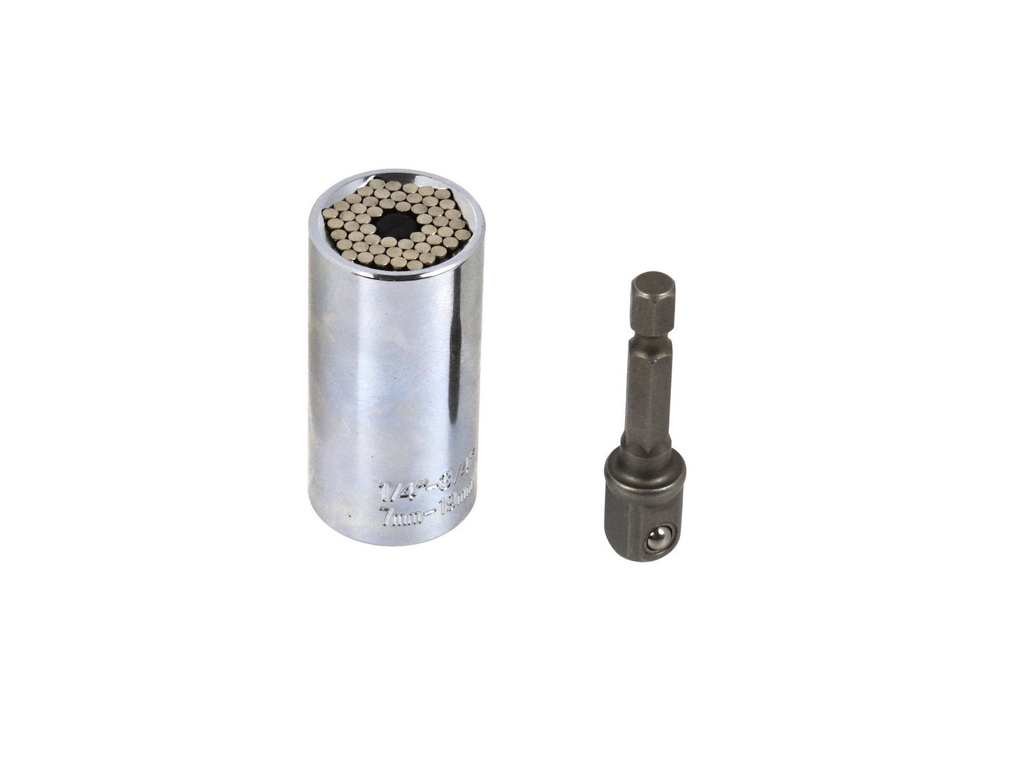 Universele dopsleuteladapter CrV 7-19 + adapter voor boormachine