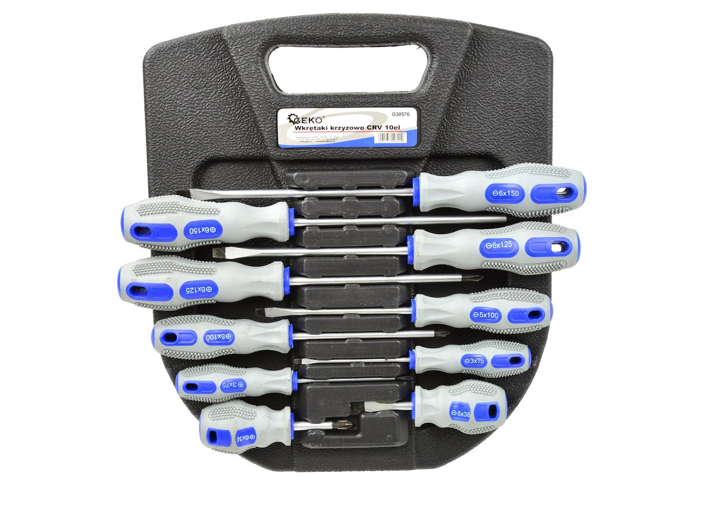 10-delige schroevendraaierset CRV GEKO (blauw-grijs)