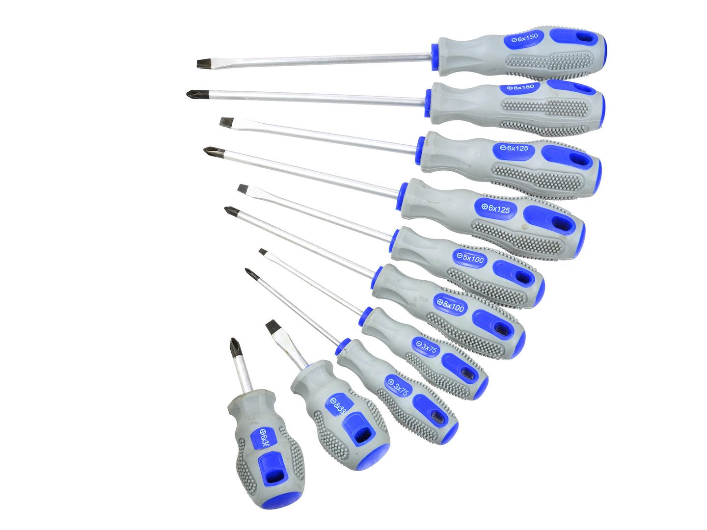 10-delige schroevendraaierset CRV GEKO (blauw-grijs)