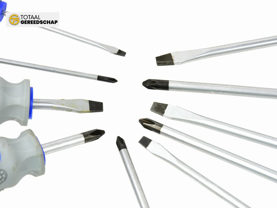 10pcs Screwdriver set CRV GEKO (blue-grey)