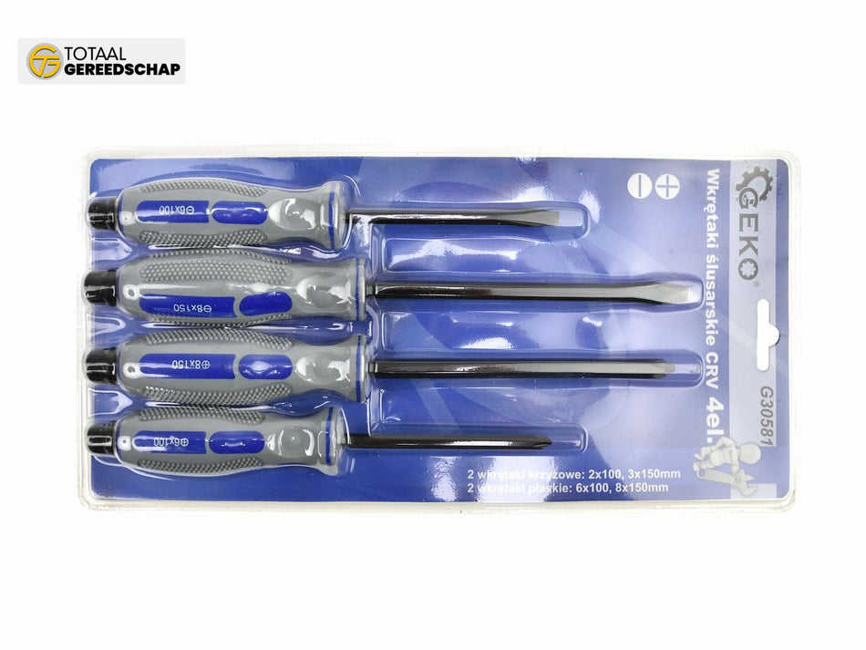 Slotted screwdrivers set CRV 4pcs GEKO