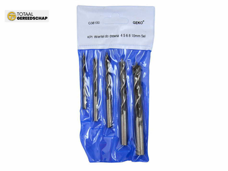 Wood drill set, 5pcs/set 4-10mm