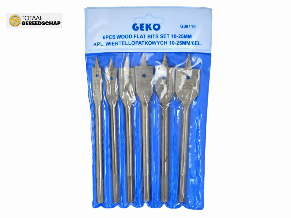 Wood Flat Bits set, 6pcs/set, 10-12-16-18-20-25mm