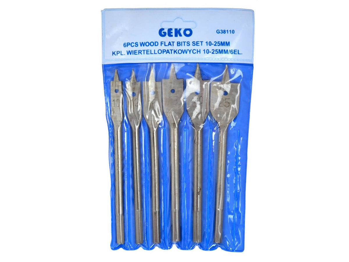 Hout platte gatenboor set, 6-delig/set, 10-12-16-18-20-25 mm